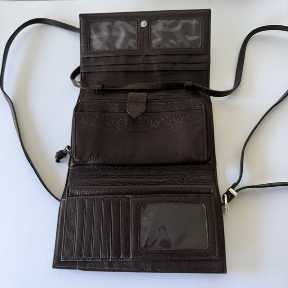 Brighton Brown Croc Embossed Leather Wallet with a Silver Heart clasp - Picture 14 of 14